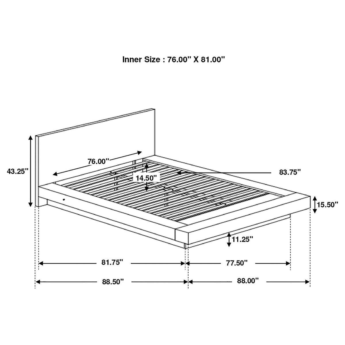 Jessica E King Bed in Cappuccino - Coaster Furniture