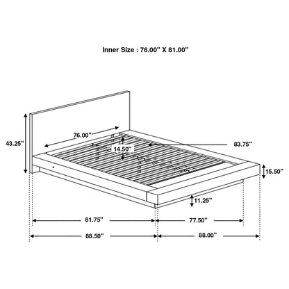 Jessica E King Bed in Cappuccino - Coaster Furniture