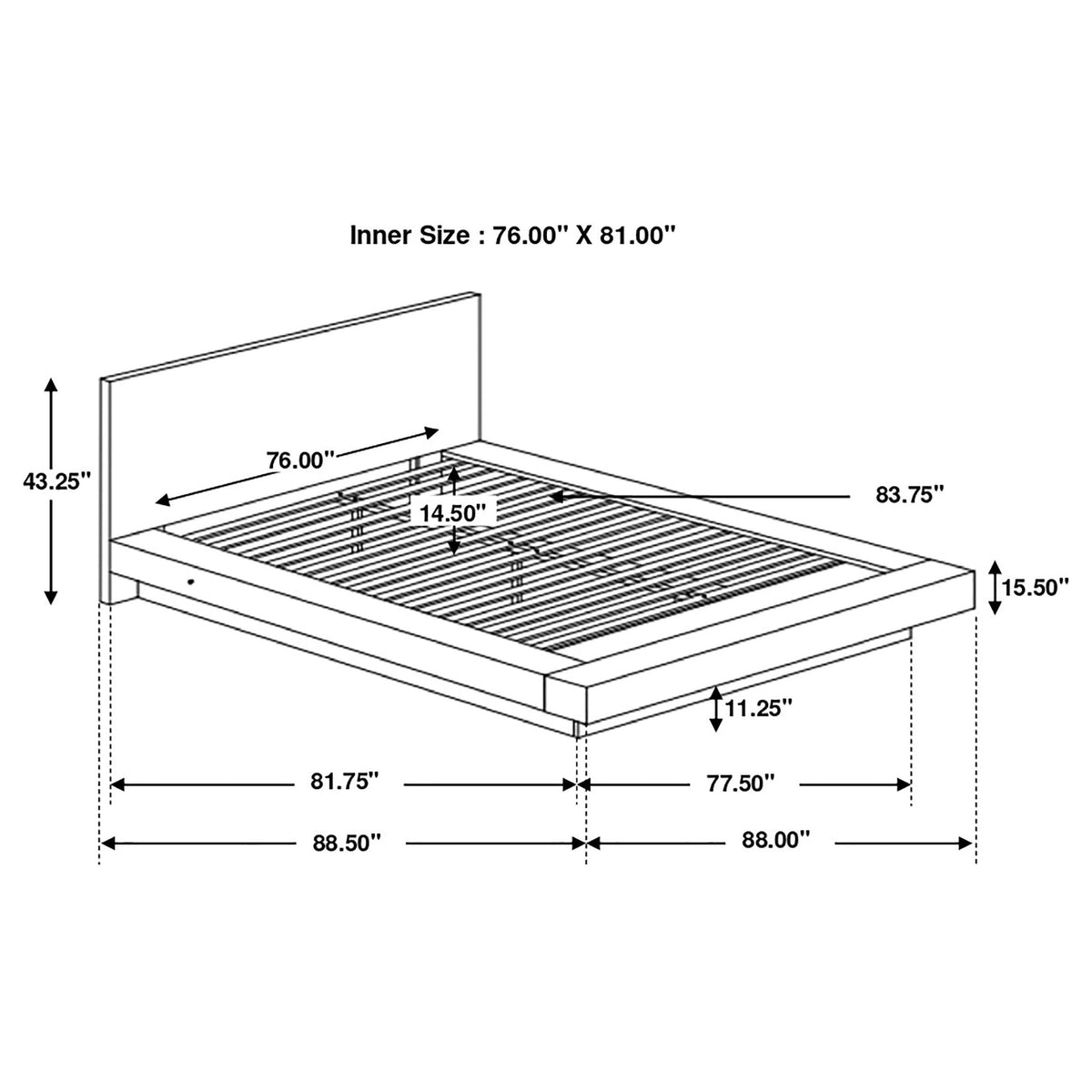 Jessica E King Bed in Cappuccino - Coaster Furniture
