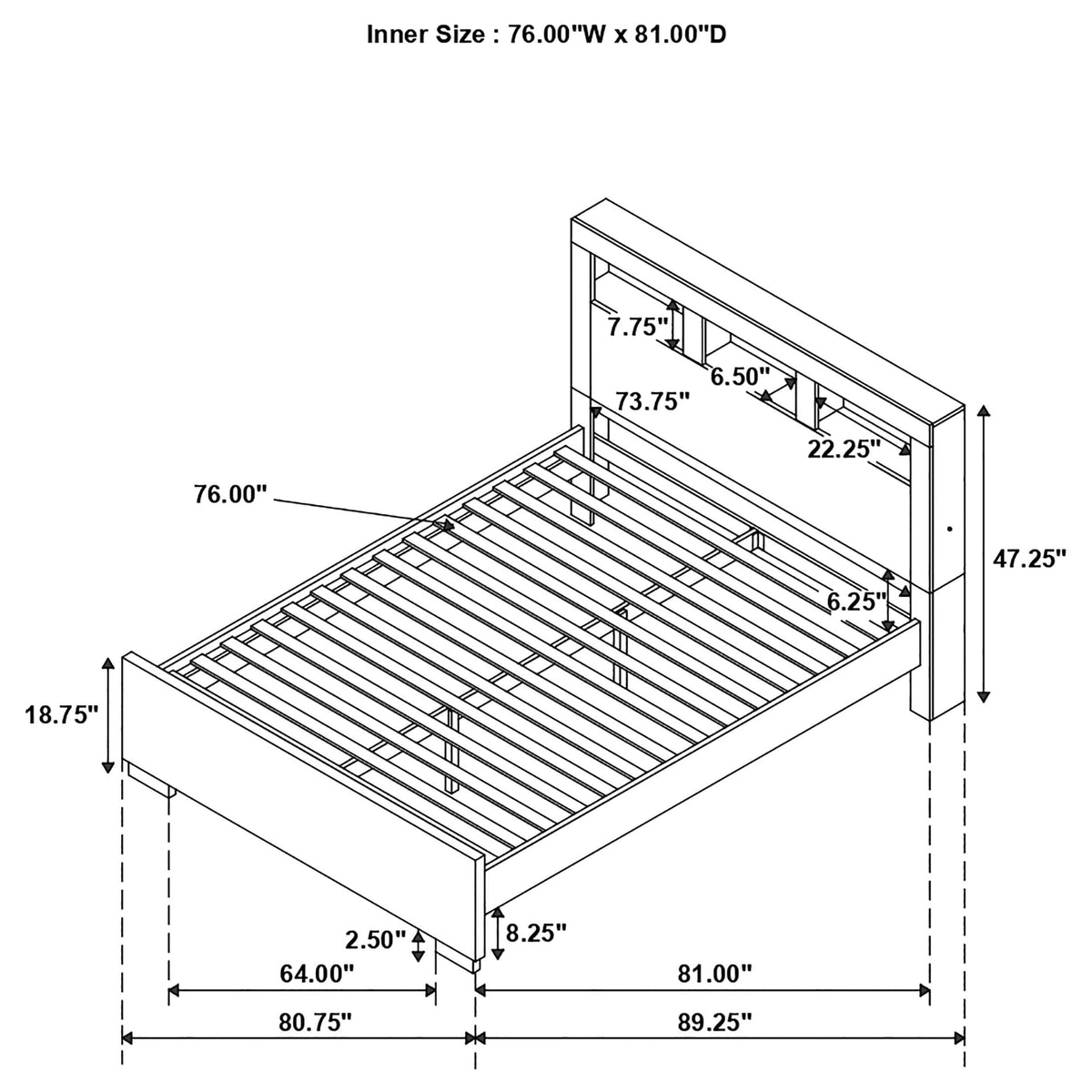 Jessica E King Bed in Cappuccino - Coaster Furniture