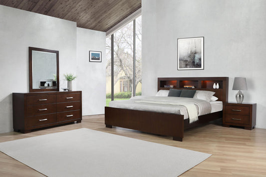 Jessica Queen Bed 4-Piece Set in Cappuccino - Coaster Furniture
