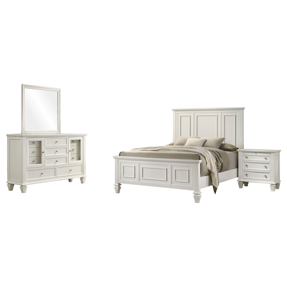 Sandy Beach E King 4-Piece Set in Cream White - Coaster Furniture