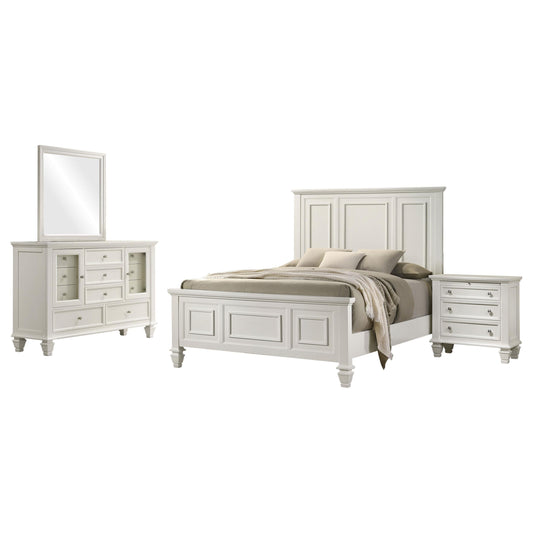 Sandy Beach C King Bed 4-Piece Set in Cream White - Coaster Furniture