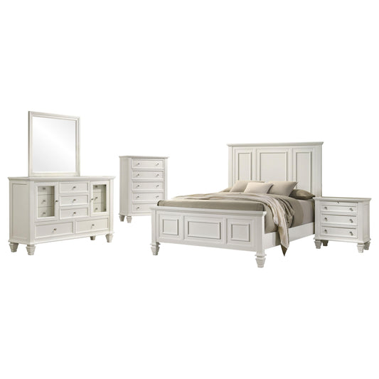 Sandy Beach C King Bed 5-Piece Set in Cream White - Coaster Furniture