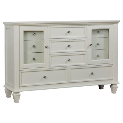 Sandy Beach C King Bed 5-Piece Set in Cream White - Coaster Furniture