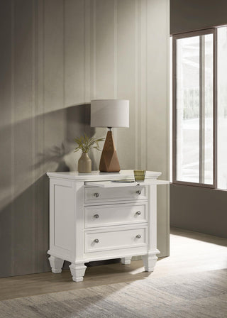 Sandy Beach Nightstand in Cream White - Coaster Furniture