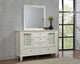 Sandy Beach Dresser With Mirror in Cream White - Coaster Furniture