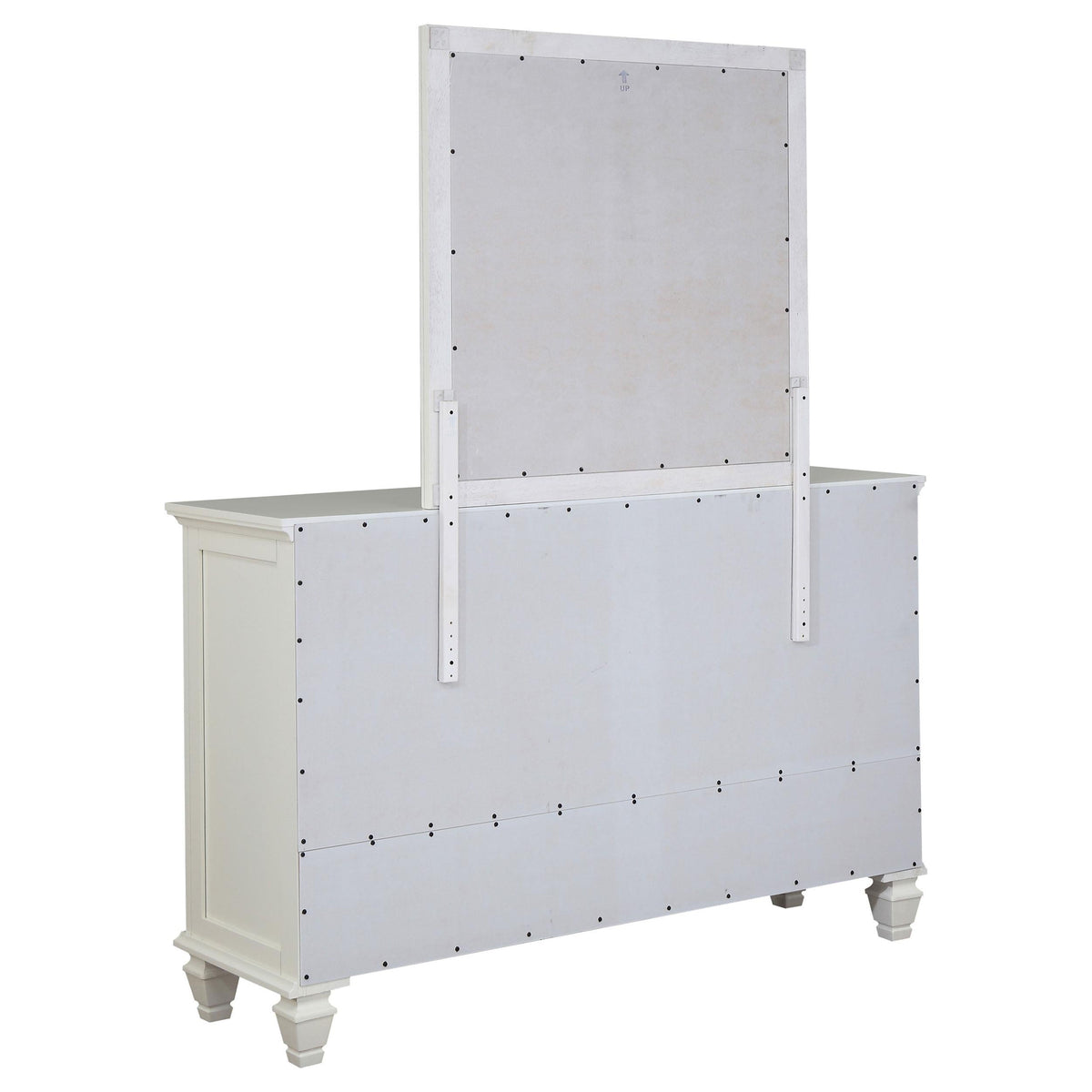 Sandy Beach Dresser With Mirror in Cream White - Coaster Furniture