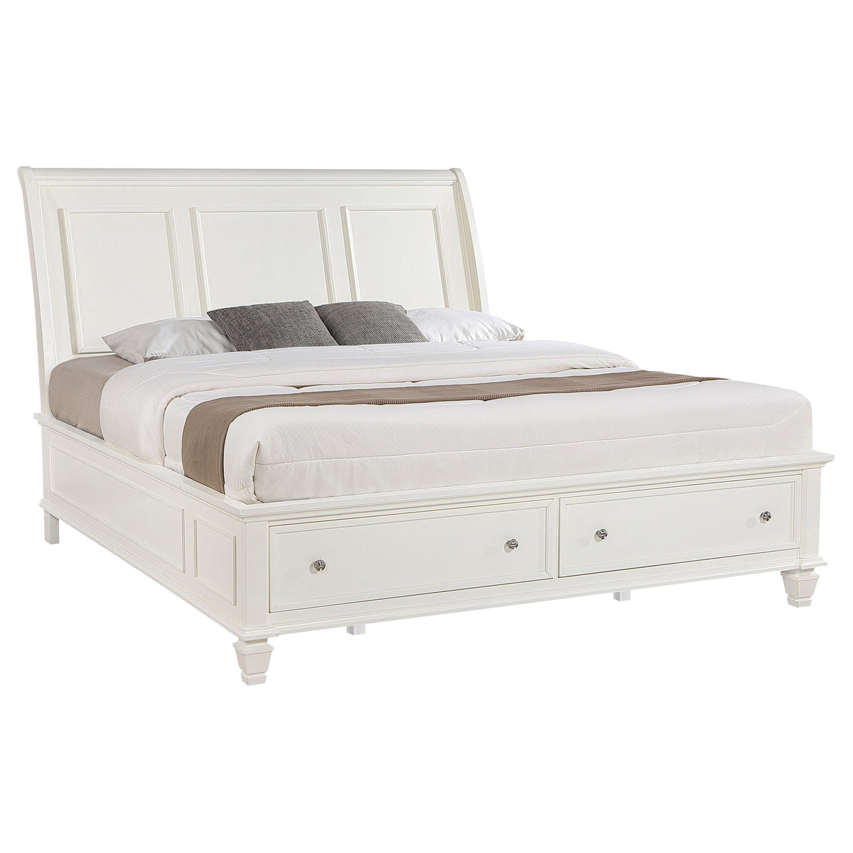 Sandy Beach E King Bed in Cream White - Coaster Furniture