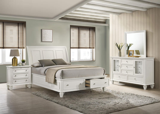 Sandy Beach Queen 4-Piece Set in Cream White - Coaster Furniture