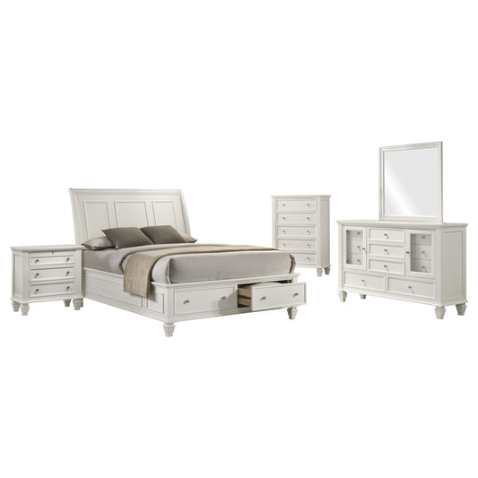 Sandy Beach Queen 5-Piece Set in Cream White - Coaster Furniture