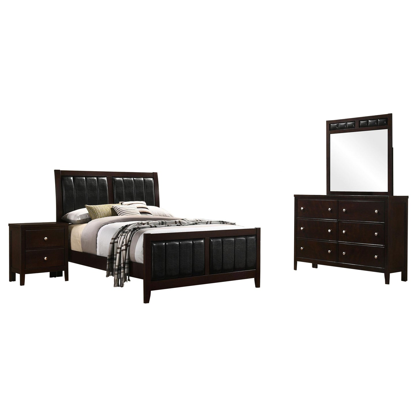 Carlton Bed 4-Piece Set in Cappuccino