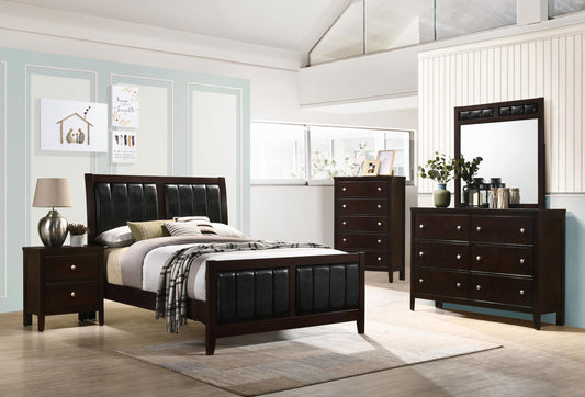 Carlton Bed 5-Piece Set in Cappuccino