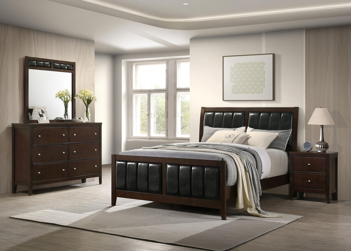 Carlton Bed 4-Piece Set in Cappuccino