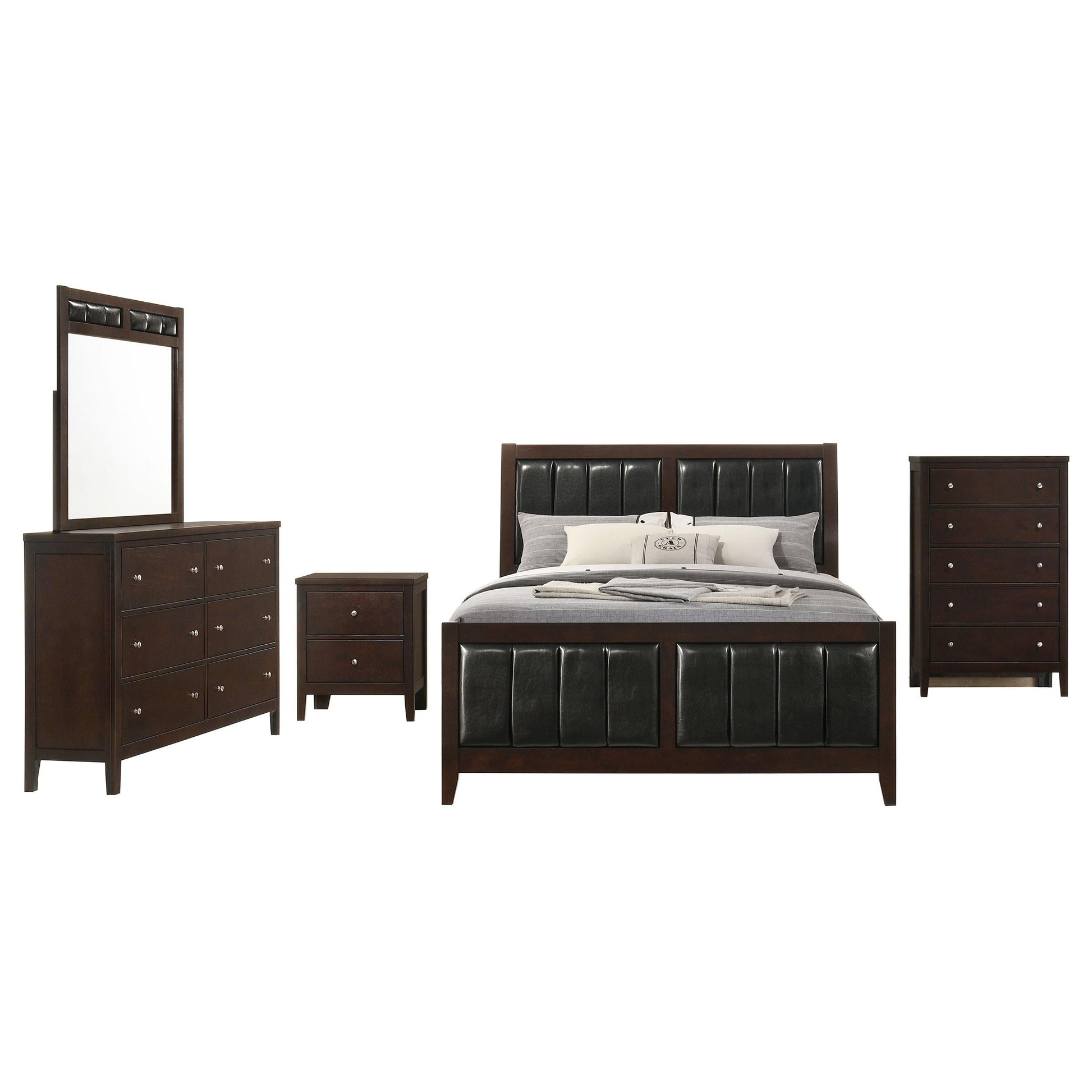 Carlton Bed 5-Piece Set in Cappuccino