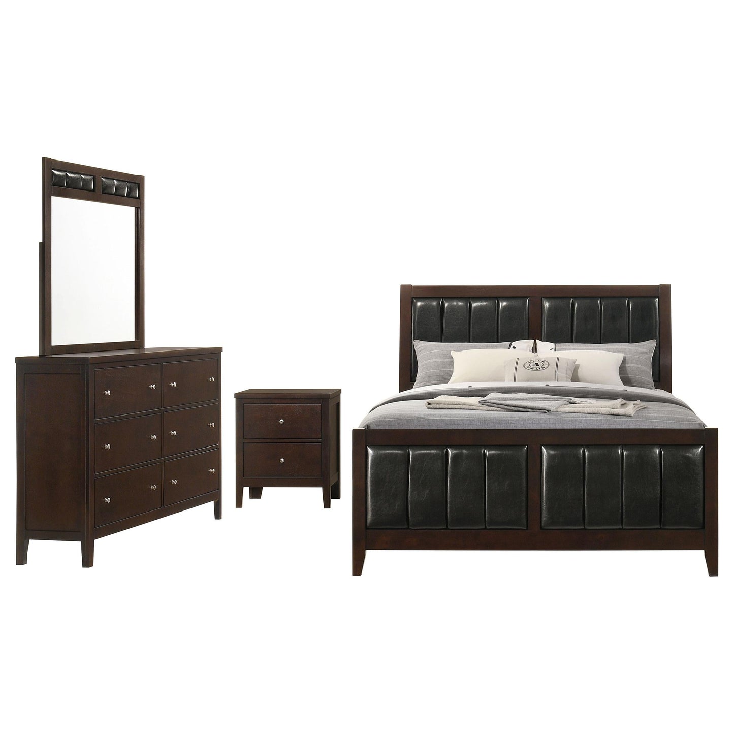 Carlton Bed 4-Piece Set in Cappuccino