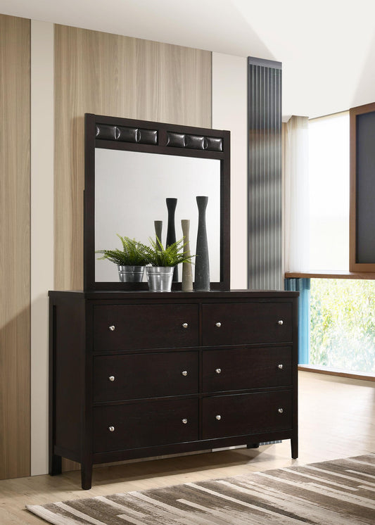 Carlton Dresser With Mirror in Cappuccino - Coaster Furniture
