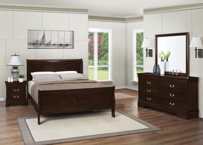 Louis Philippe Full Bed 4-Piece Set - Cappuccino