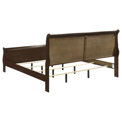 Louis Philippe Eastern King Bed 4-Piece Set - Cappuccino