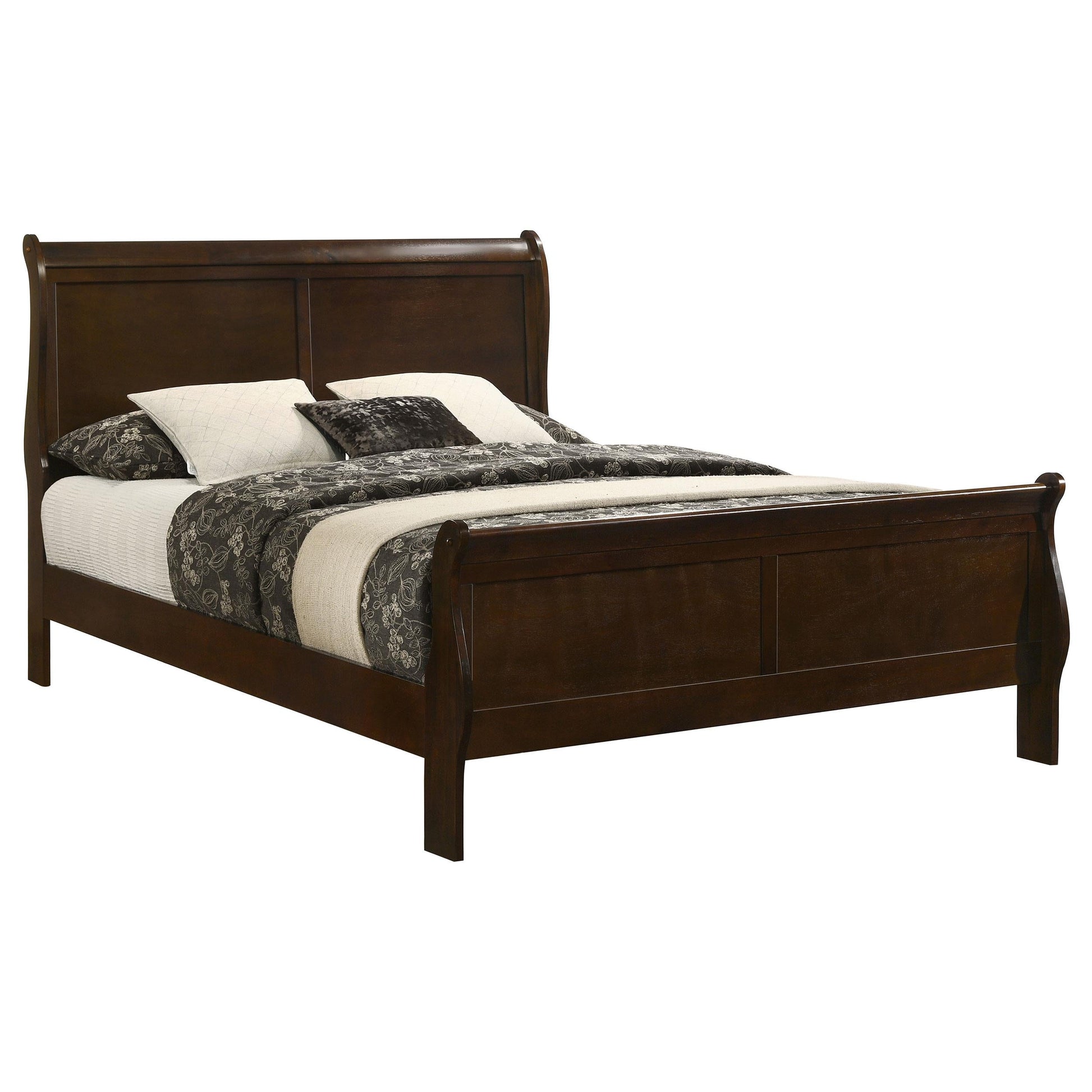 Louis Philippe Queen Bed - Cappuccino