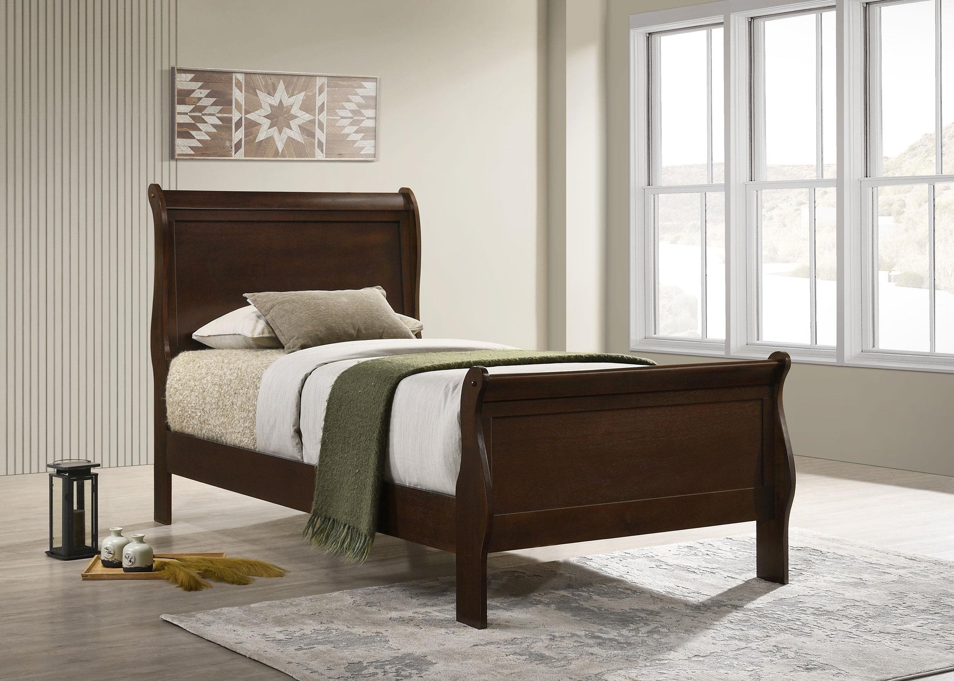 Louis Philippe Twin Bed - Cappuccino