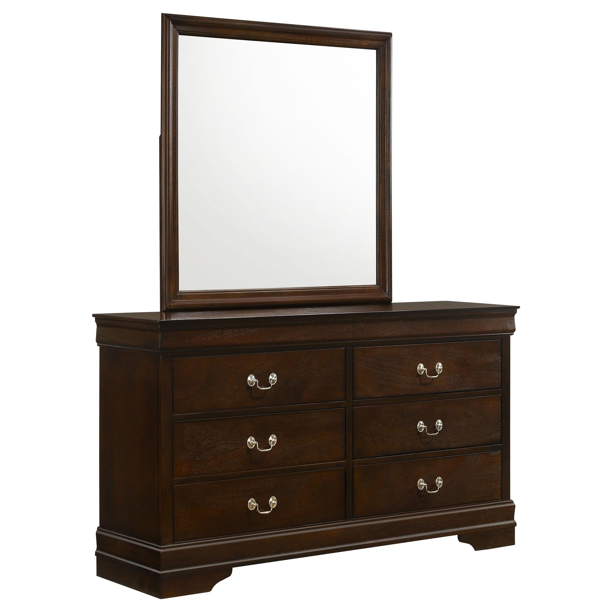 Louis Philippe Dresser With Mirror - Cappuccino