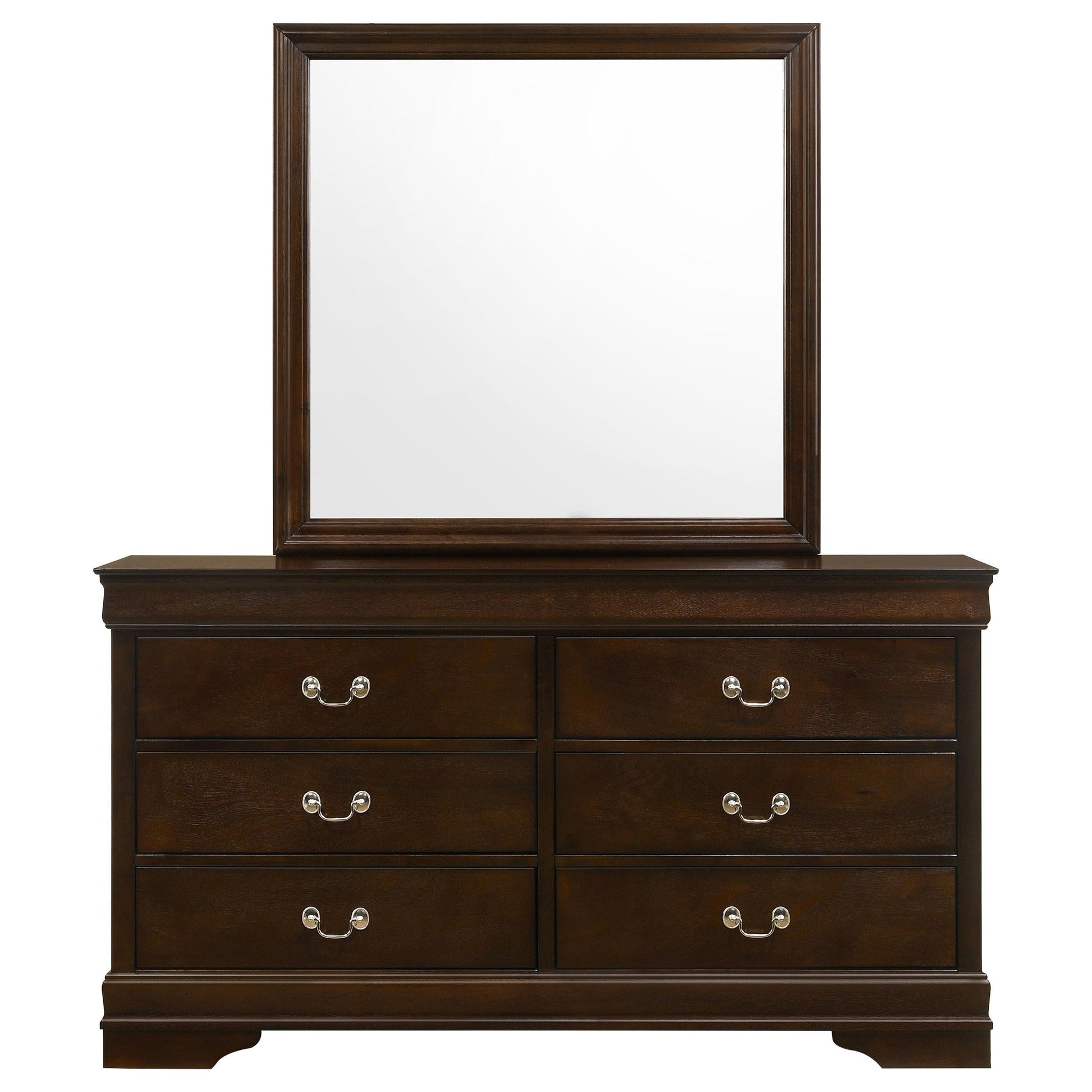 Louis Philippe Dresser With Mirror - Cappuccino