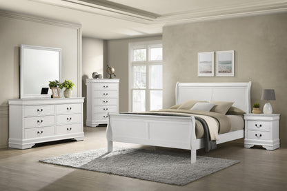 Louis Philippe Bed 5-Piece Set in White