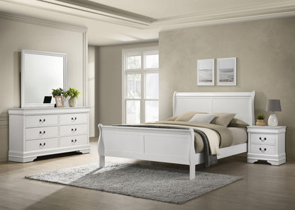 Louis Philippe Eastern King Bed 4-Piece Set - White