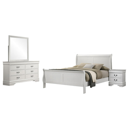 Louis Philippe Eastern King Bed 4-Piece Set - White