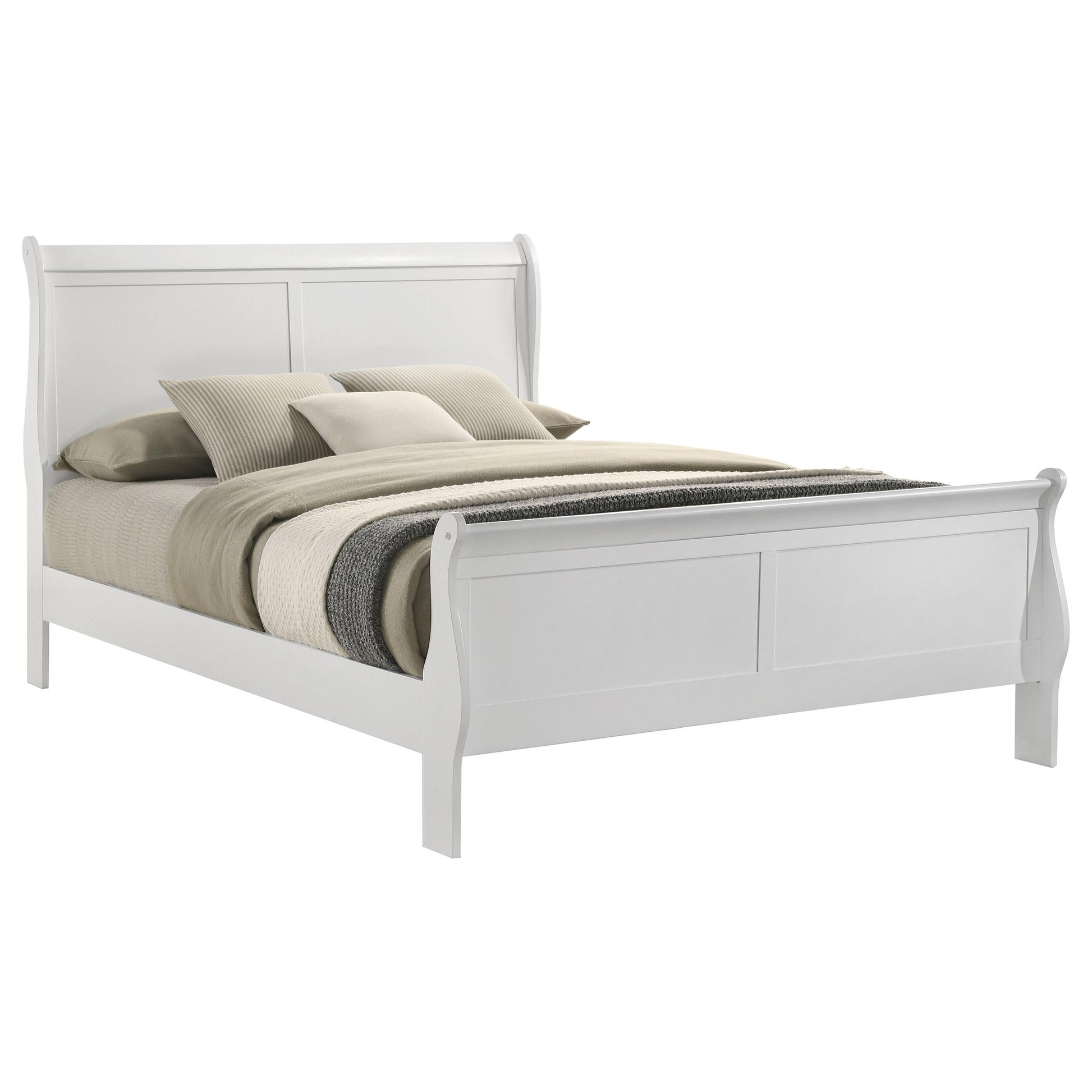 Louis Philippe E King Bed - White