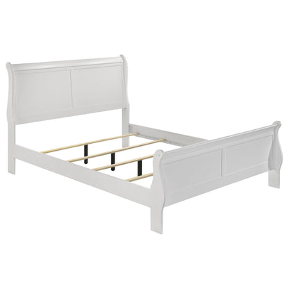 Louis Philippe Queen Bed 4-Piece Set - White
