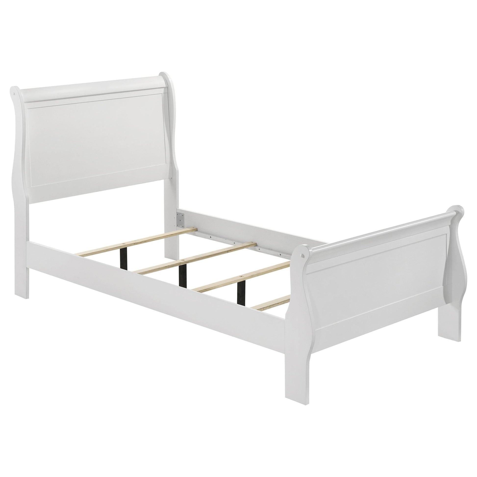 Louis Philippe Twin Bed 4-Piece Set - White