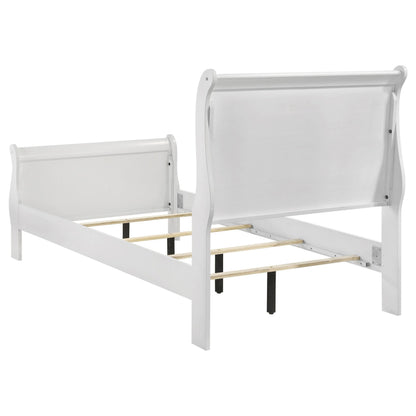Louis Philippe Bed 5-Piece Set in White