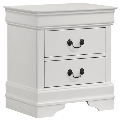 Louis Philippe Bed 5-Piece Set in White