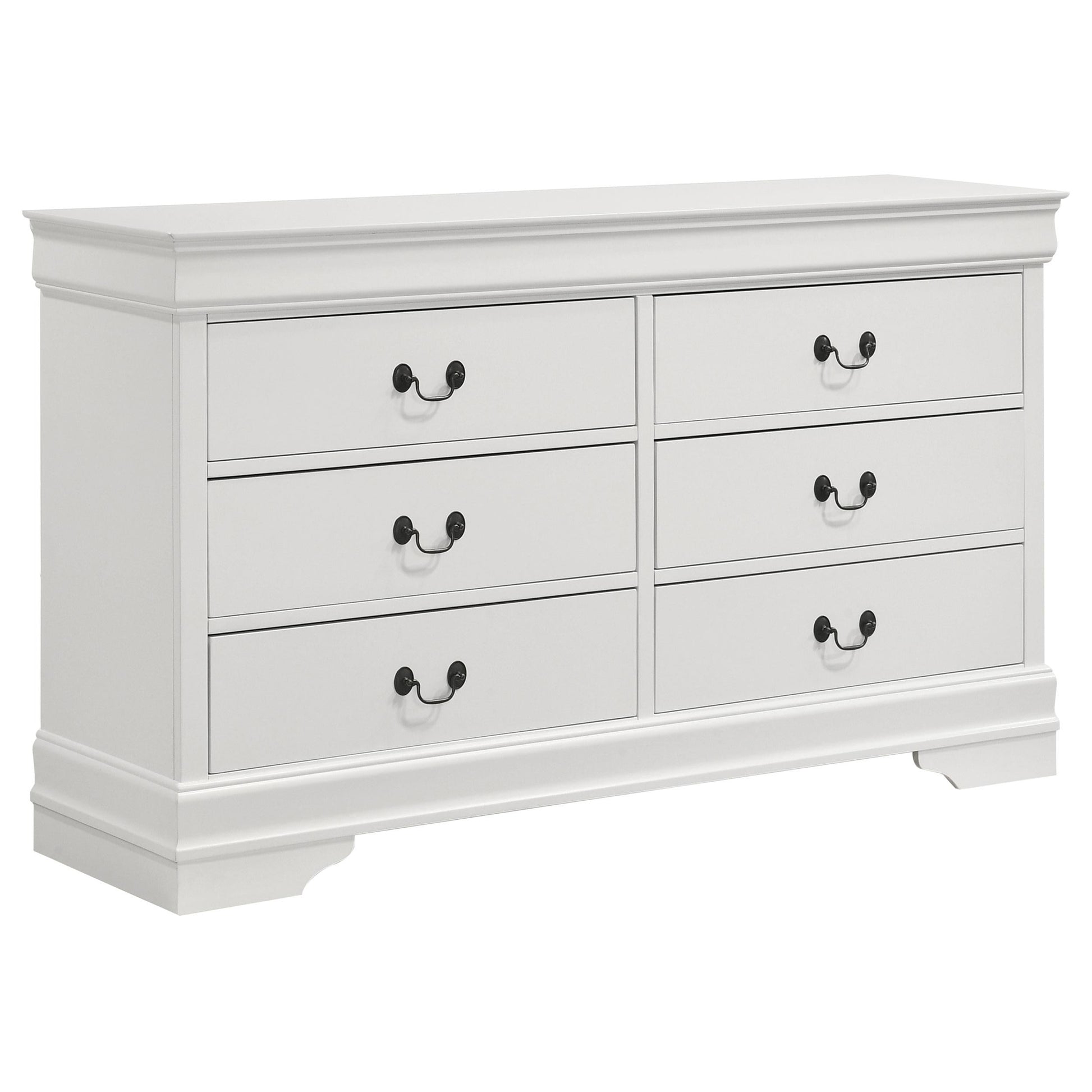 Louis Philippe Bed 5-Piece Set in White