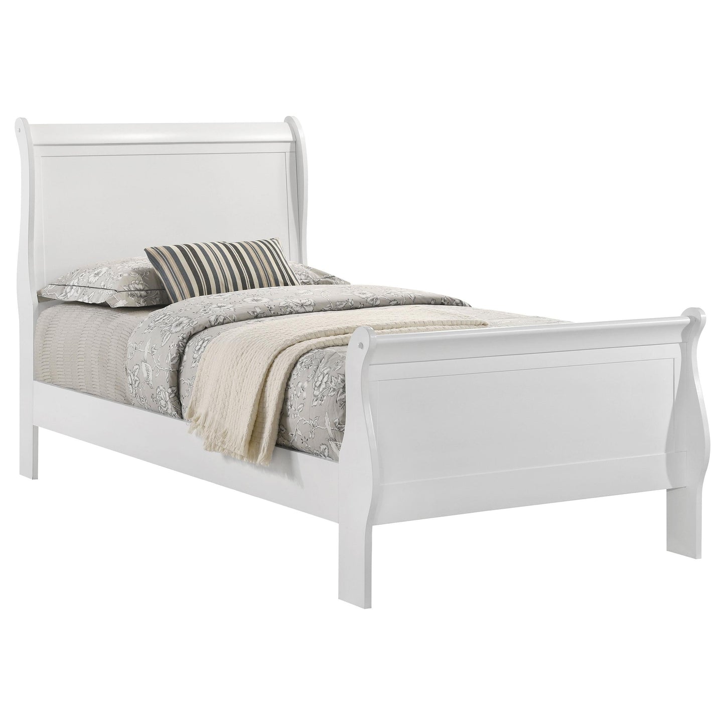 Louis Philippe Twin Bed - White