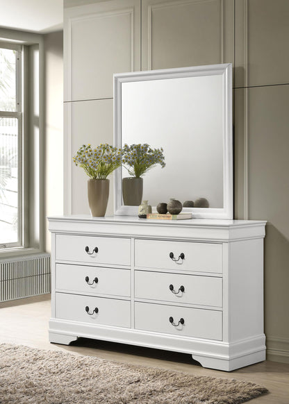 Louis Philippe Dresser With Mirror - White
