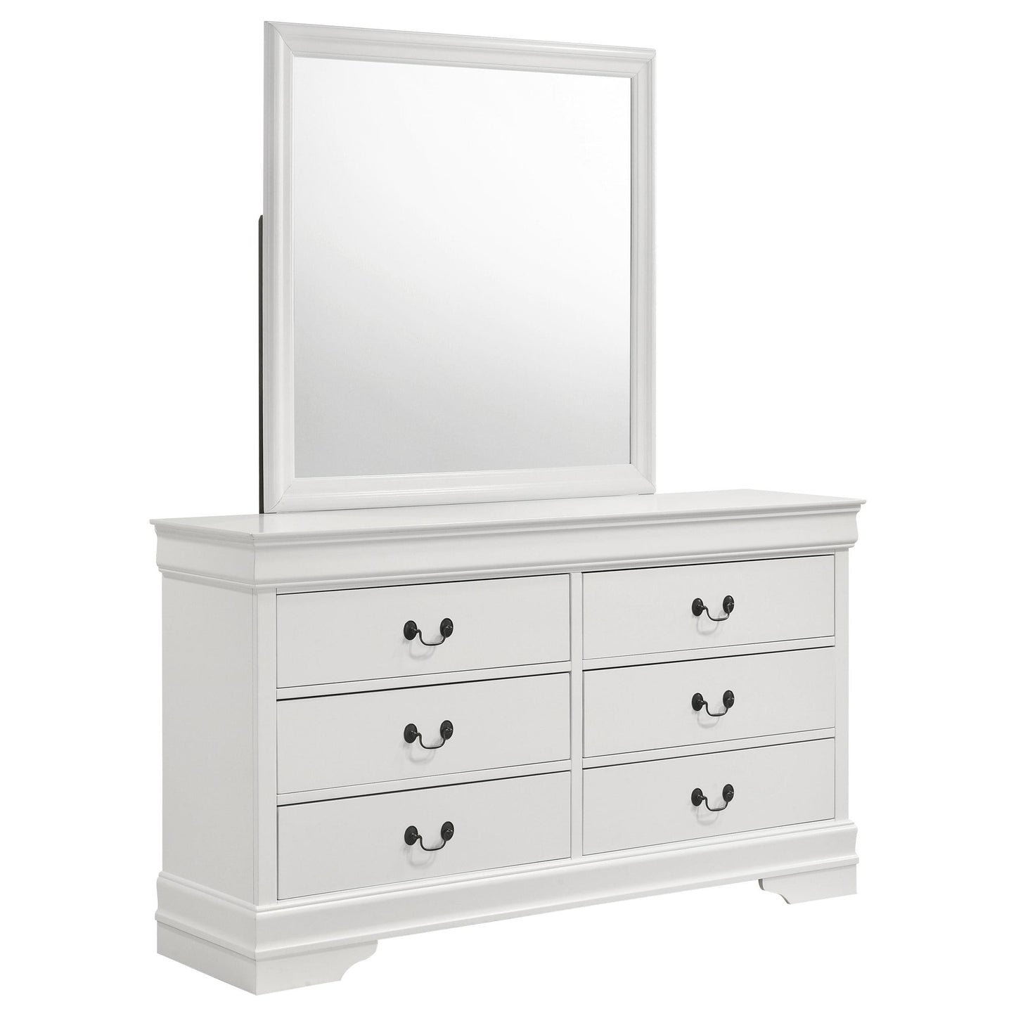 Louis Philippe Dresser With Mirror - White