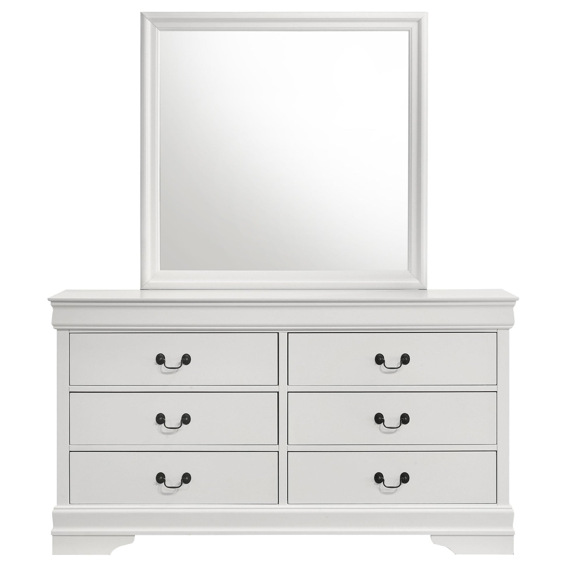 Louis Philippe Dresser With Mirror - White