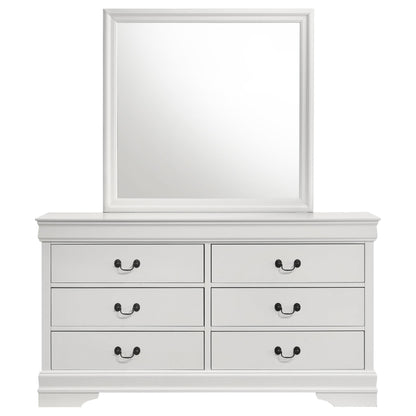 Louis Philippe Dresser With Mirror - White