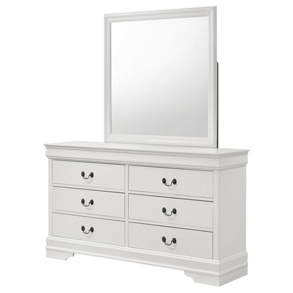 Louis Philippe Dresser With Mirror - White