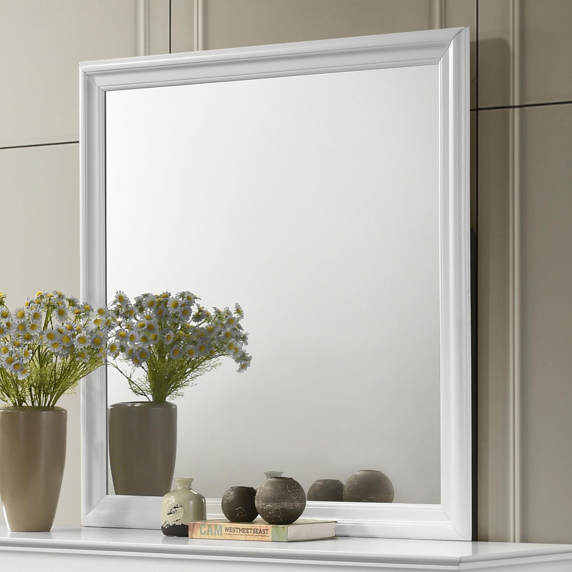 Louis Philippe Dresser Mirror - White