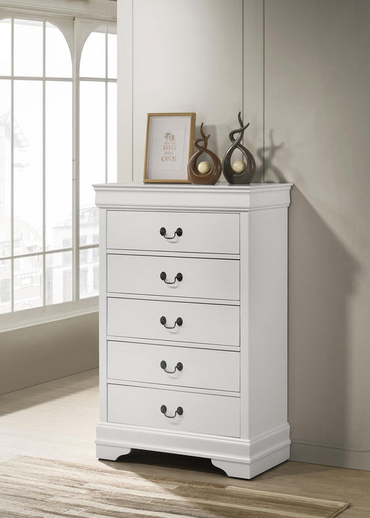 Louis Philippe Chest in White - Coaster Furniture