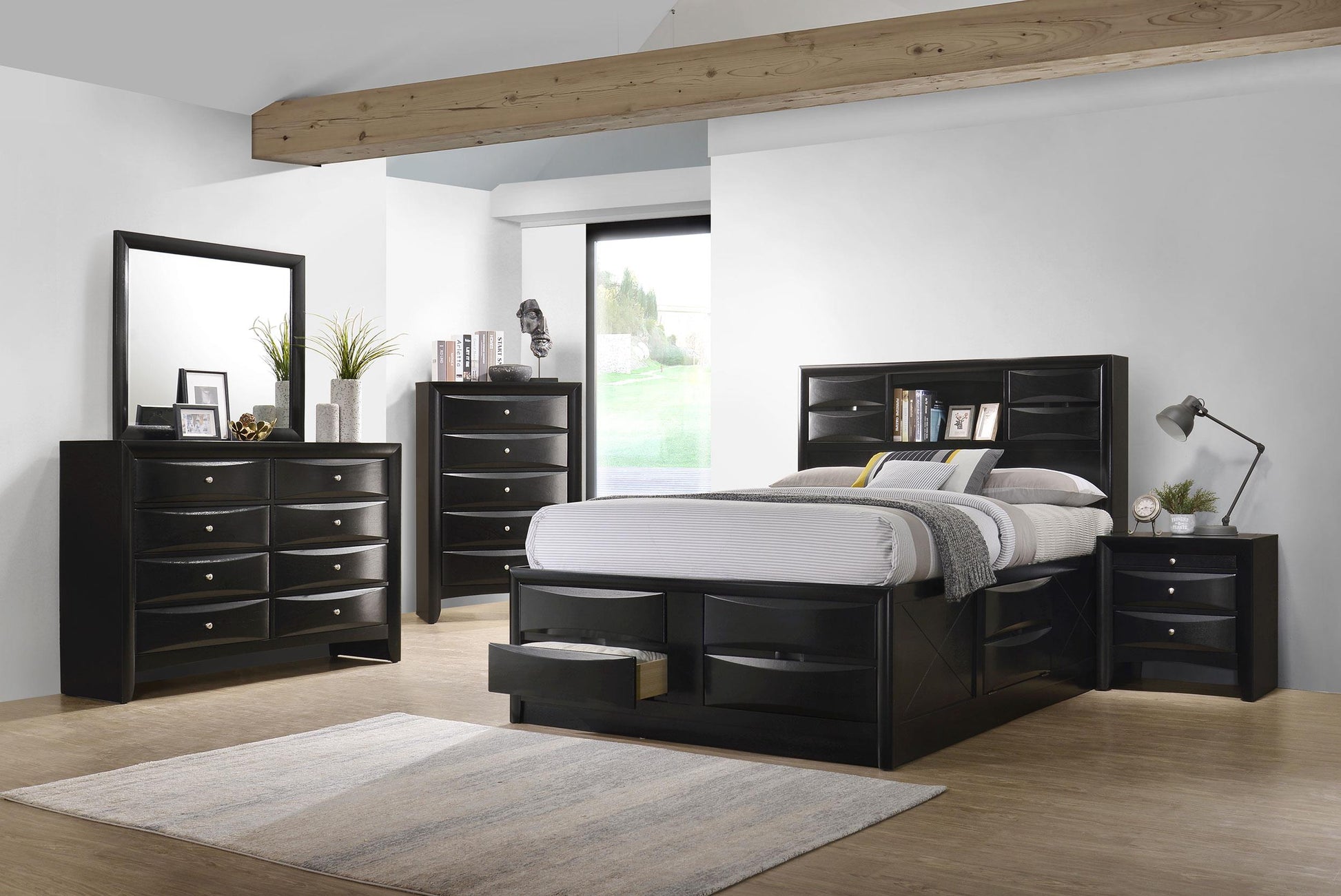 Briana Bed 5-Piece Set in Black