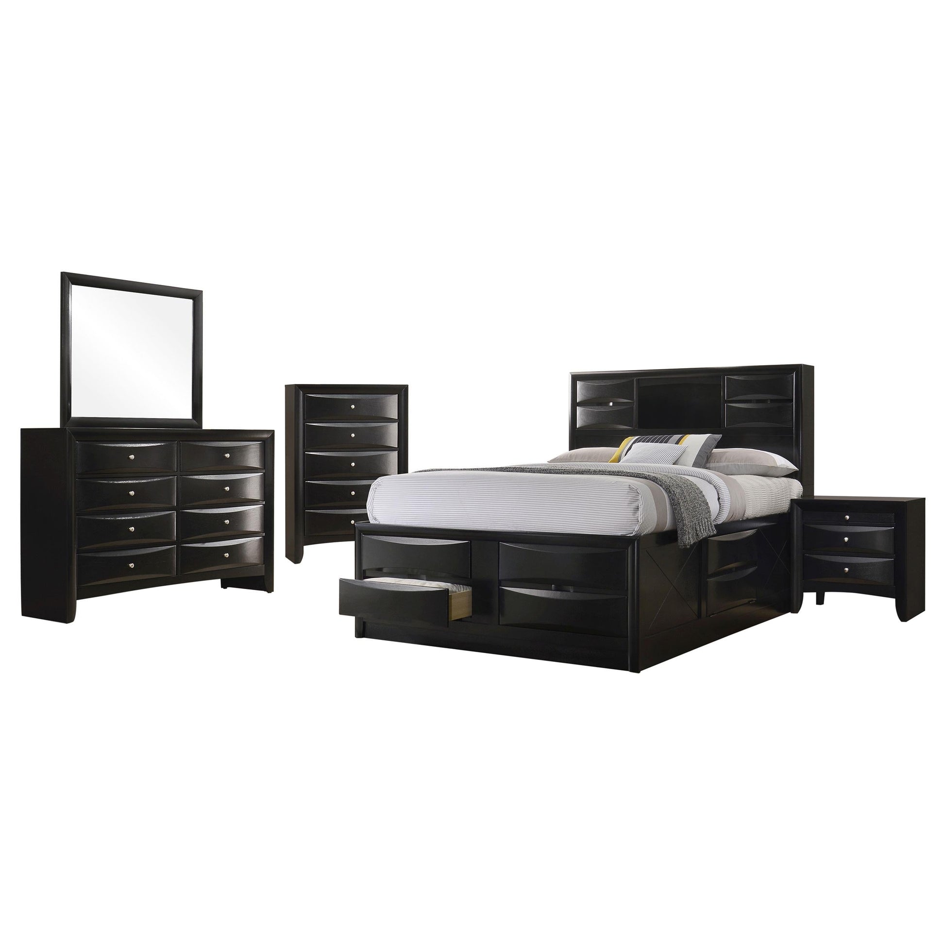 Briana Bed 5-Piece Set in Black