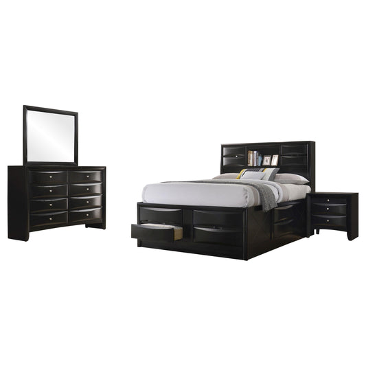 Briana Bed 4-Piece Set in Black