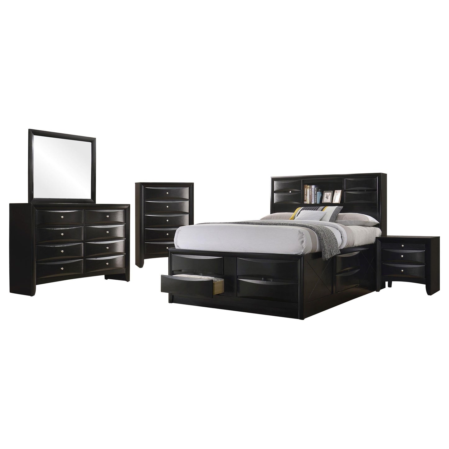 Briana Bed 5-Piece Set in Black