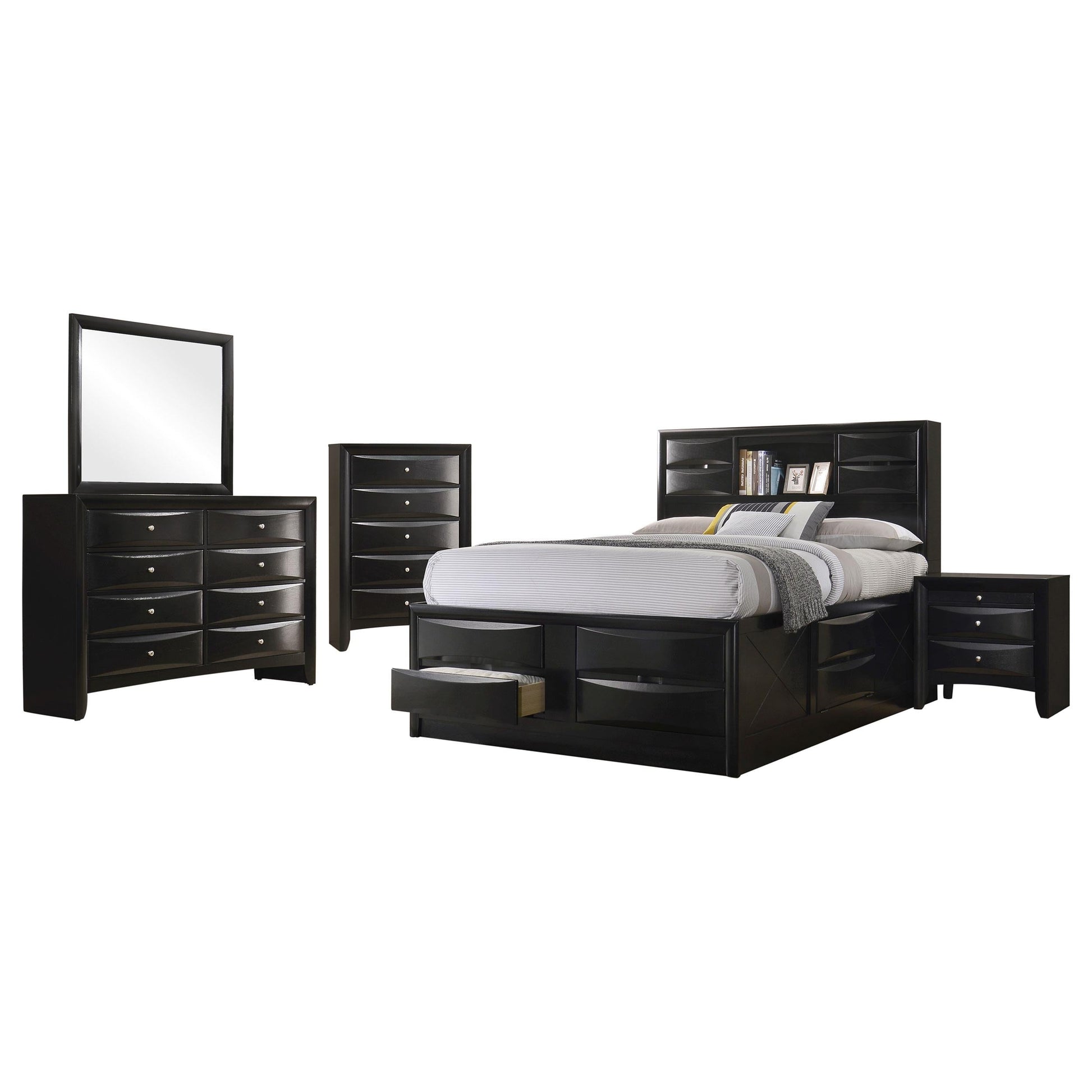 Briana Bed 5-Piece Set in Black