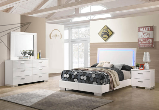 Felicity Full 4-Piece Set in White High Gloss - Coaster Furniture